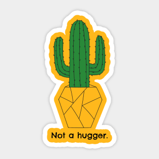 Not a Hugger Funny Cactus Plant Gift Sticker